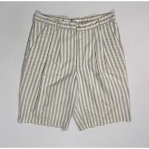 VTG Guess By Georges Marciano Men's 30x10.5 Shorts Off White Stripe Made In USA